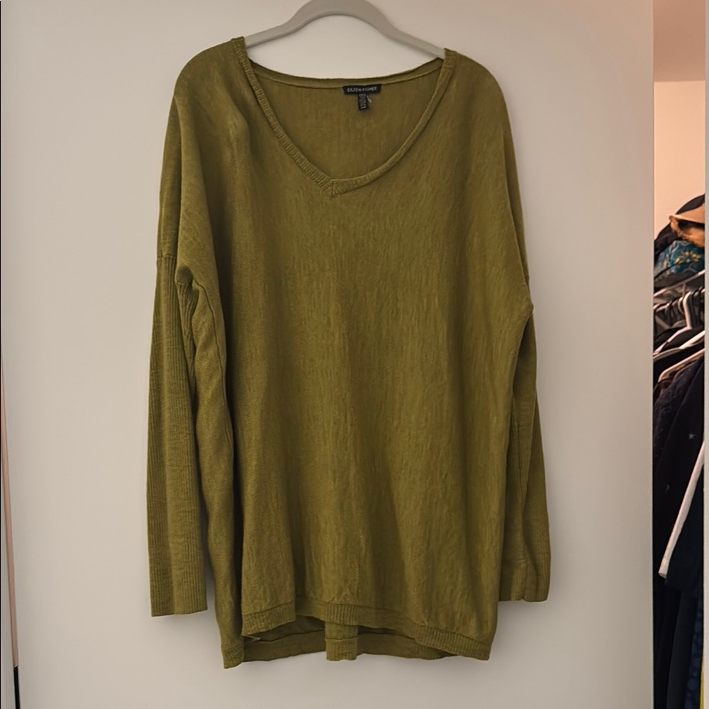 Eileen Fisher Green Oversized Long Sleeve Hoodie